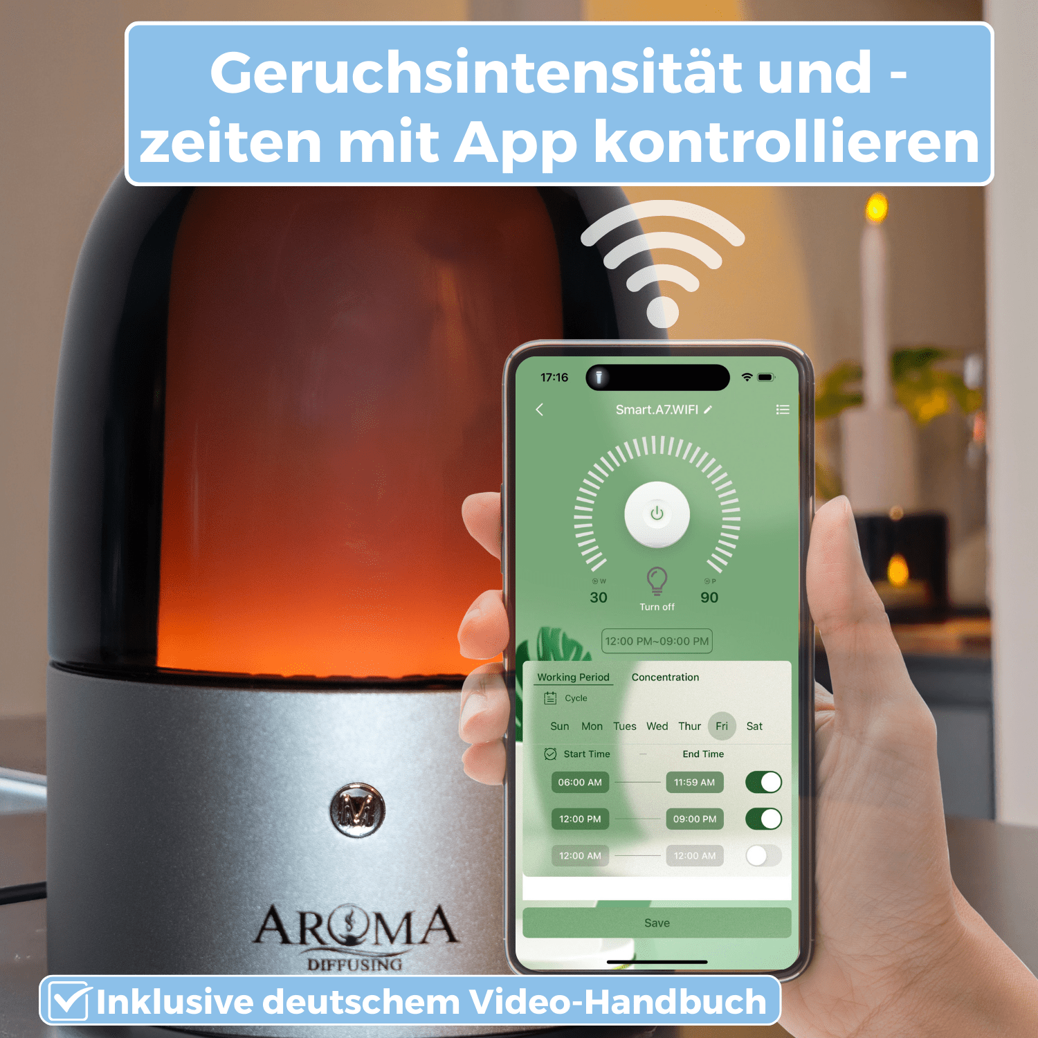 Beruhigen Sie Ihr Kinderzimmer mit dem Aroma Diffuser Mini – 20m².