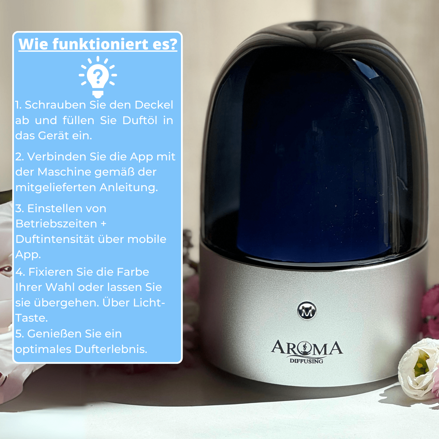 Entspannung pur mit dem Aroma Diffuser Mini – 20m²