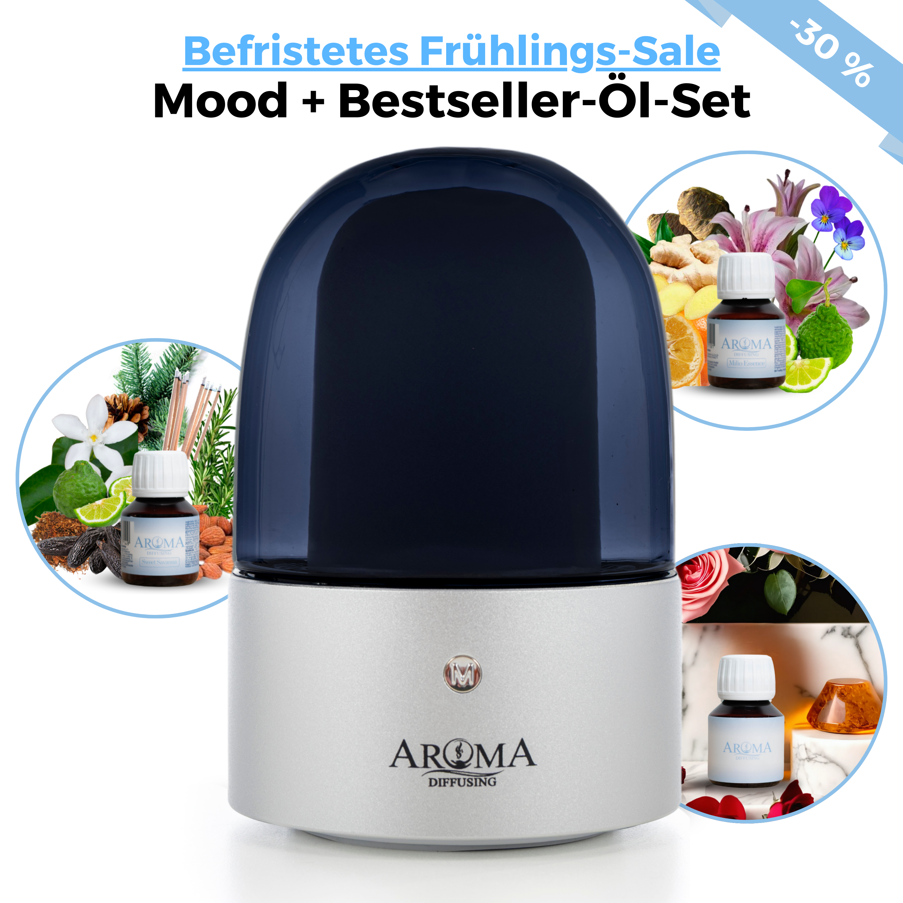 [Frühlings-Sale] Aroma Diffuser Mood + Bestseller-Öl-Set