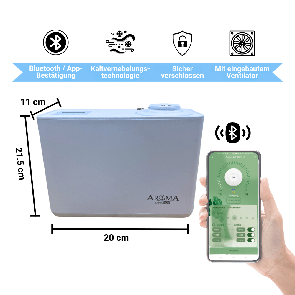 WLAN-fähiger Smart Aroma Diffusor für ätherische Öle, ideal für Räume bis zu 200 m²